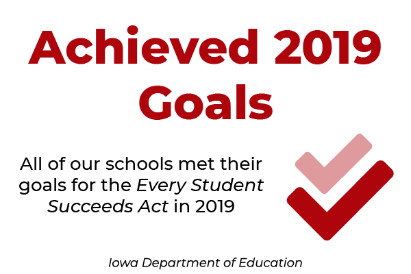 All of our schools met their goals for the Every Student Succeeds Act in 2019