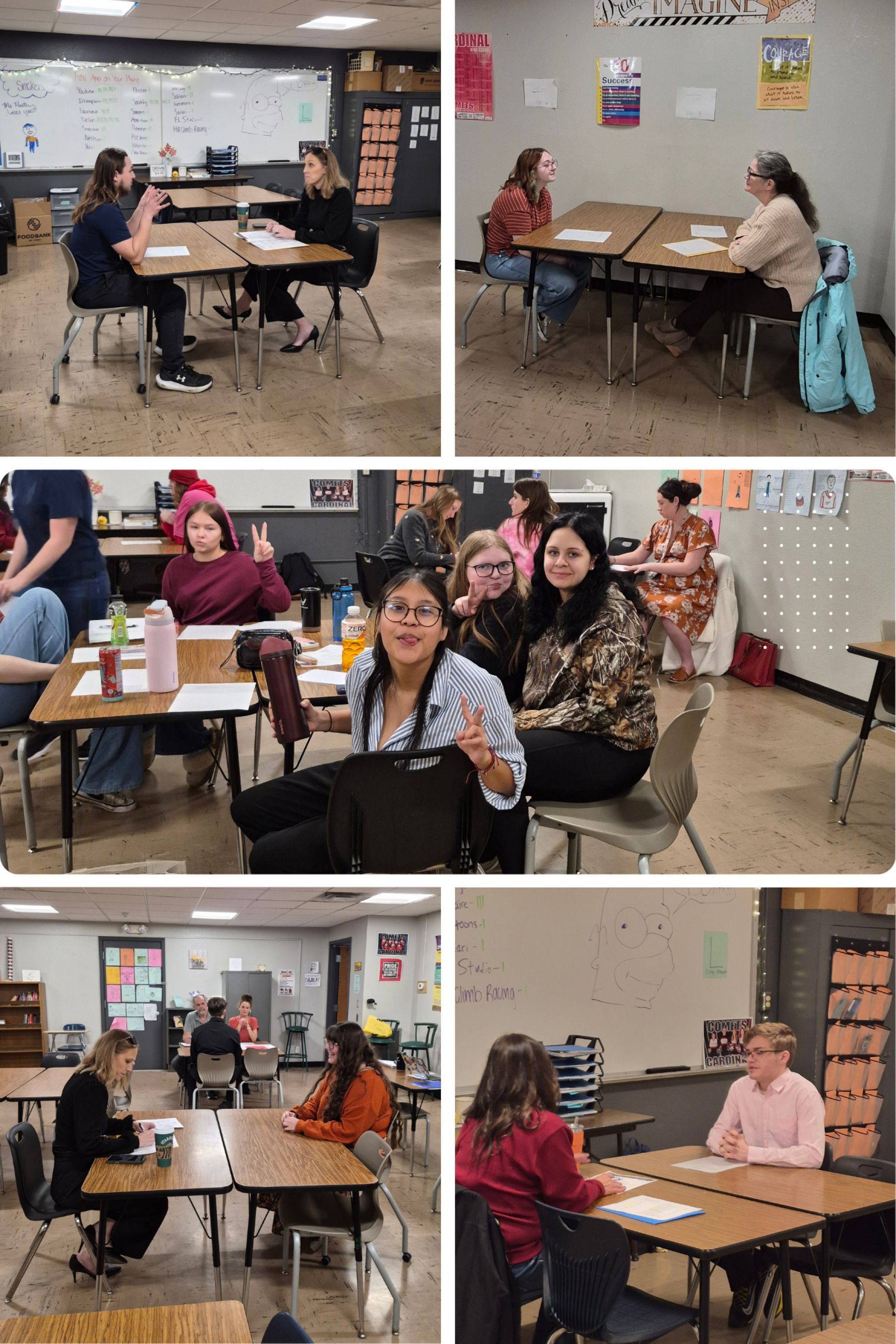 Collage of iJAG students during mock interview