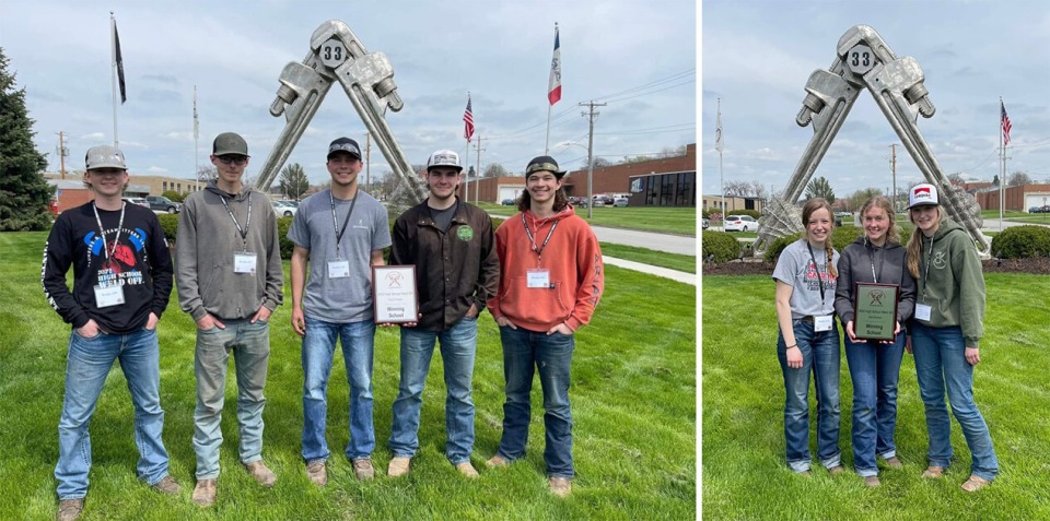 IHCC/Cardinal Area Welding Academy students win first place at the High School Weld Off Competition.
